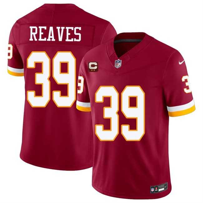 Men%27s Washington Commanders #39 Jeremy Reaves Burgundy 2026 F.U.S.E. With 2-Star C Patch Vapor Limited Stitched Jersey