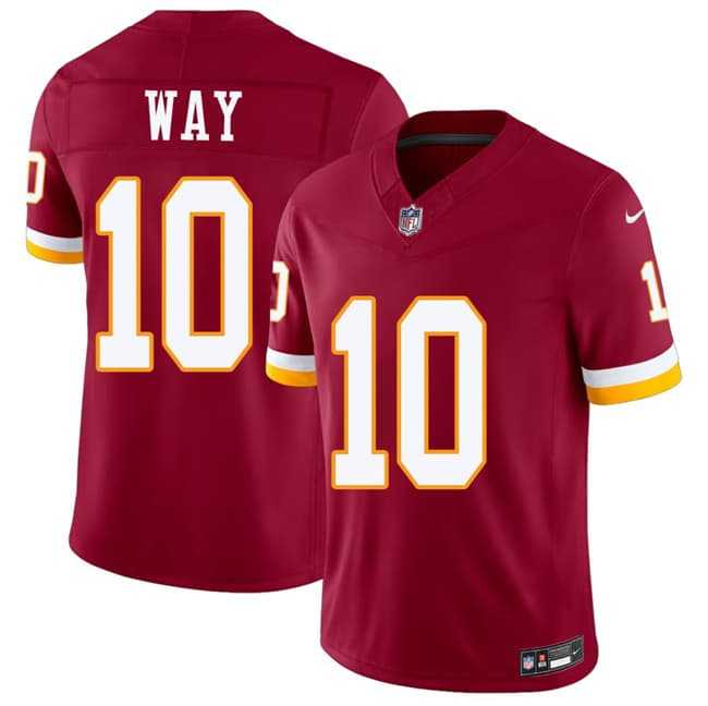 Men%27s Washington Commanders #10 Tress Way Burgundy 2026 F.U.S.E. Vapor Limited Stitched Jersey