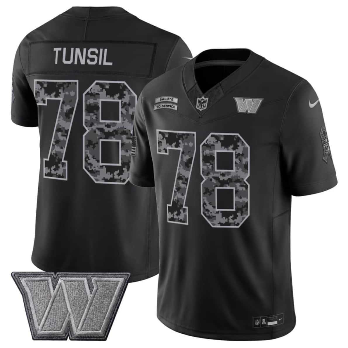 Men%27s Washington Commanders #78 Laremy Tunsil Black F.U.S.E. 2026 Salute to Service Limited Stitched Jersey