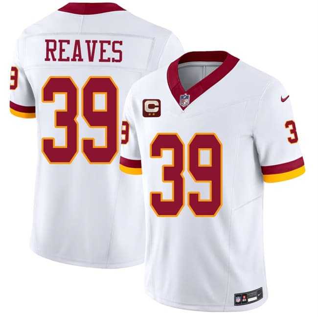 Men%27s Washington Commanders #39 Jeremy Reaves White 2026 F.U.S.E. With 2-Star C Patch Vapor Limited Stitched Jersey
