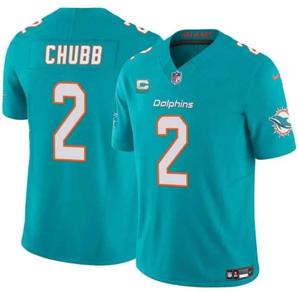 Men%27s Miami Dolphins #2 Bradley Chubb Aqua 2025 F.U.S.E. With 1-Star C Patch Vapor Limited Stitched Jersey Dzhi