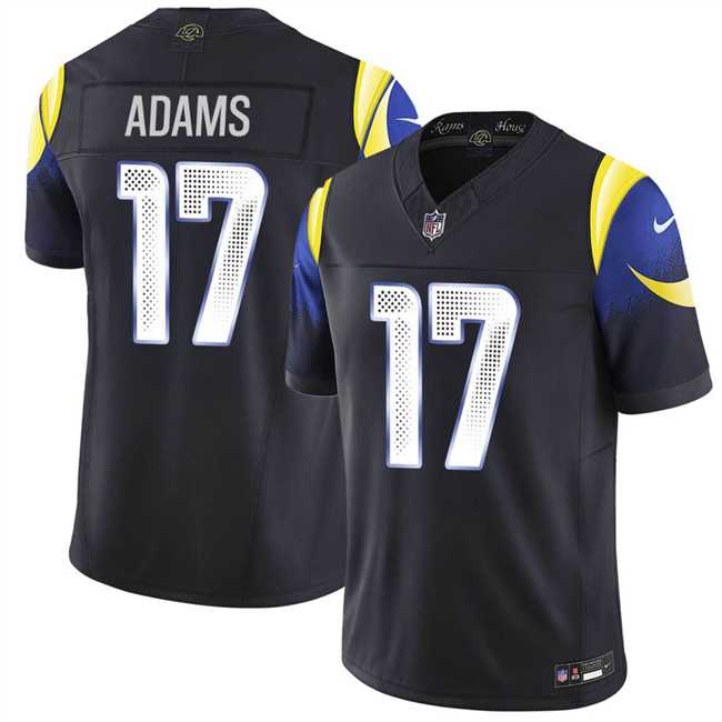 Men%27s Los Angeles Rams #17 Davante Adams midnight blue 2025 F.U.S.E. %27Rivalries%27 Vapor Limited Stitched Jersey