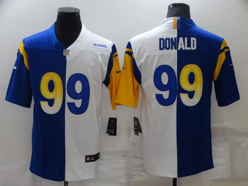 Los Angeles Rams #99 Aaron Donald Split Jersey