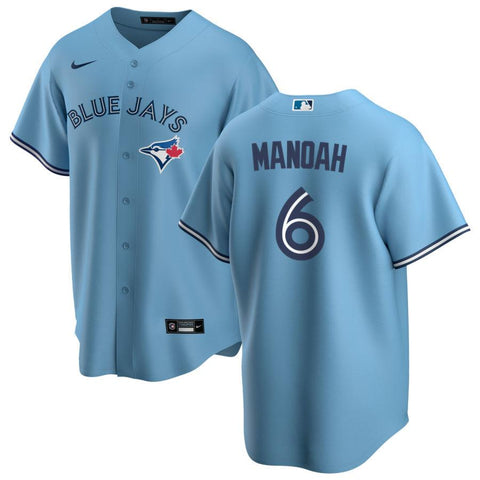 Toronto Blue Jays #6 Alek Manoah Mens Nike Powder Blue Jersey