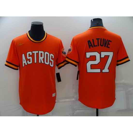 Men Houston Astros #27 Jose Altuve Orange Cool Base Stitched jersey