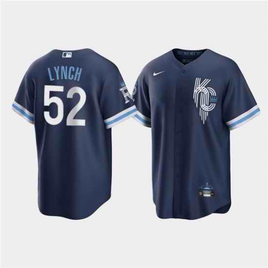 Men Kansas City Royals #52 Daniel Lynch 2022 Navy City Connect Cool Base Stitched jersey