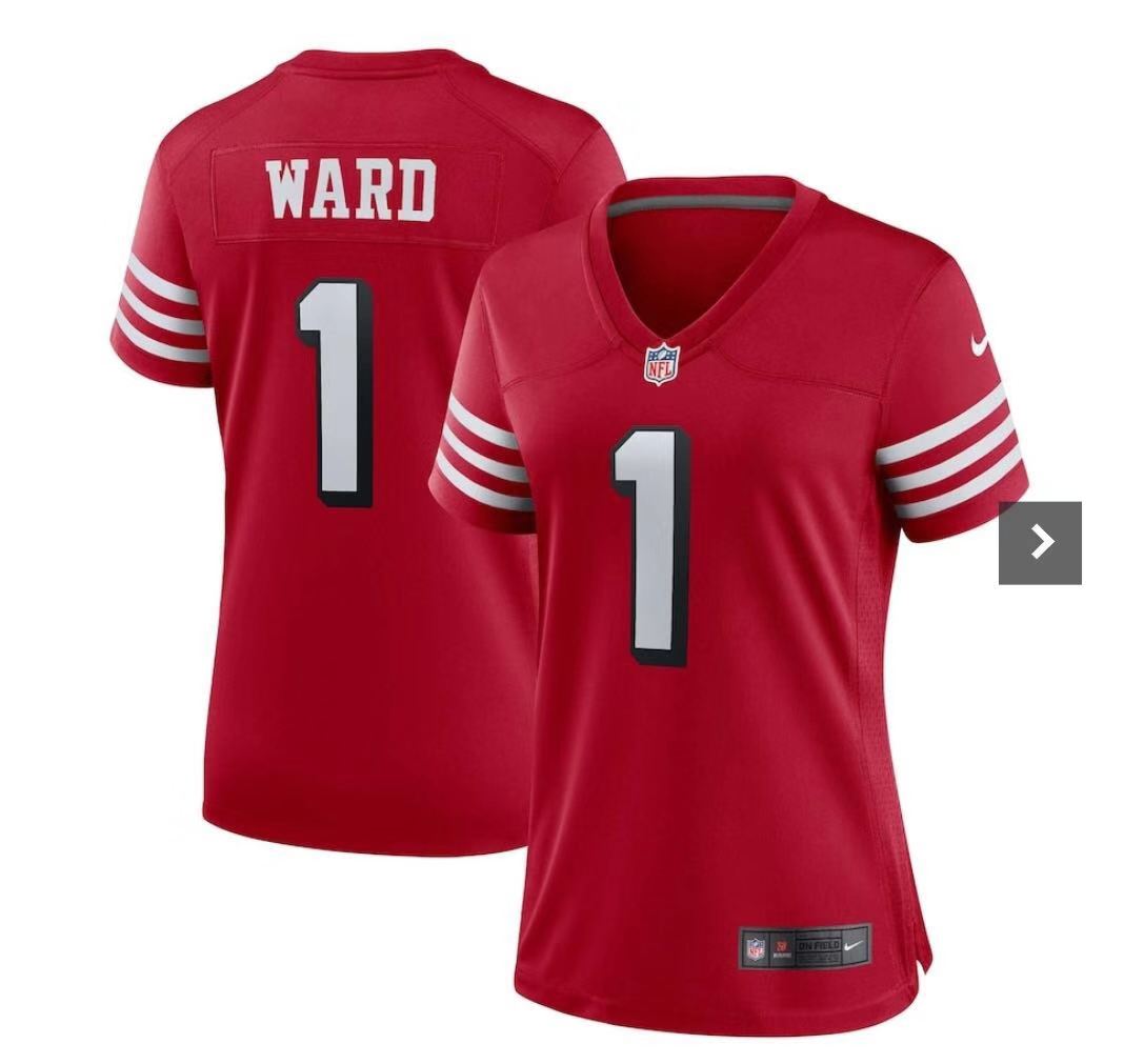 Men's San Francisco 49ers #1 Ward Red Jersey
