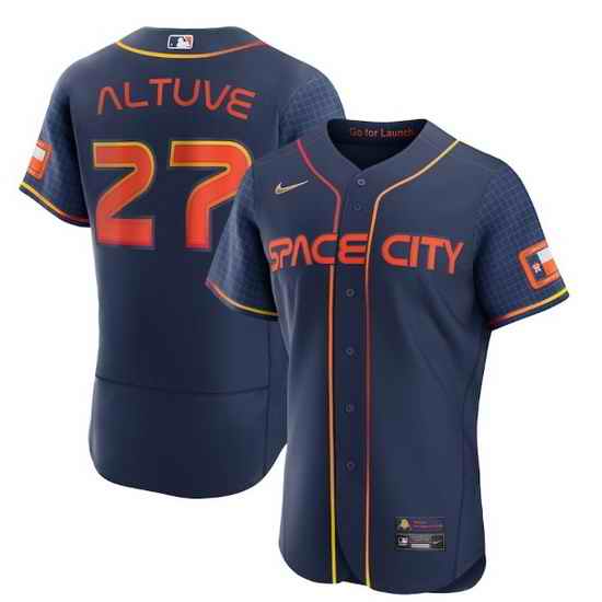 Men Houston Astros #27 Jose Altuve 2022 Navy City Connect Flex Base Stitched Baseball jersey