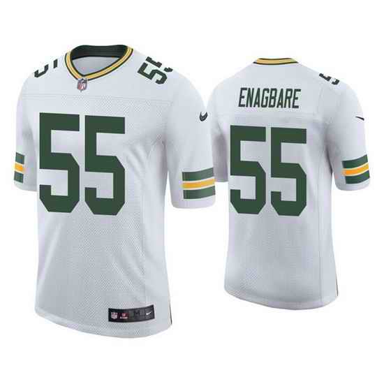 Men Green Bay Packers #55 Kingsley Enagbare White Stitched Football Jersey