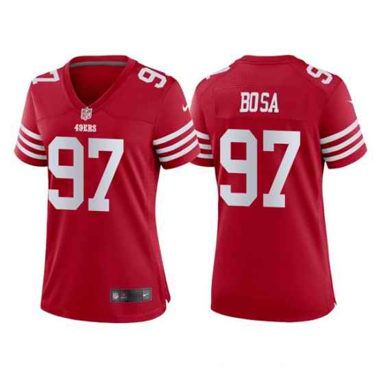 Women San Francisco 49ers #97 Nick Bosa Red Stitched Jersey