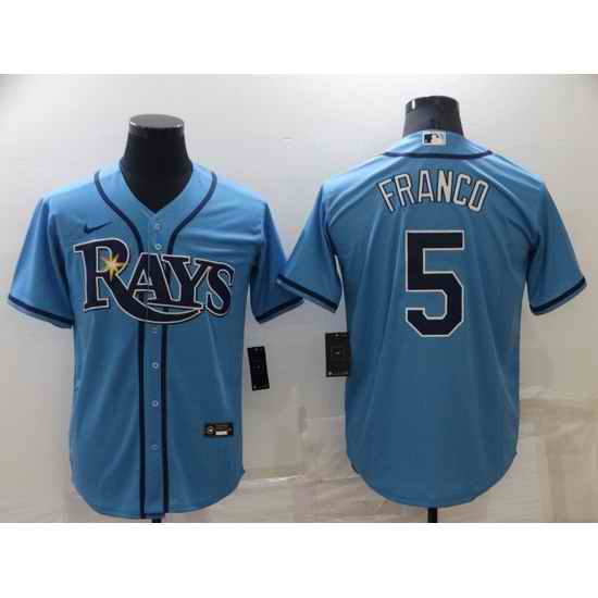 Men Tampa Bay Rays #5 Wander Franco Blue Cool Base Stitched Baseball Jerse