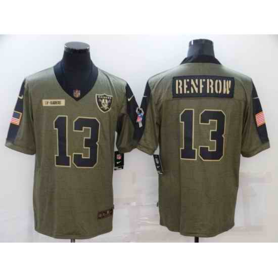 Nike Raiders #13 Hunter Renfrow Olive 2021 Salute To Service Limited Jersey