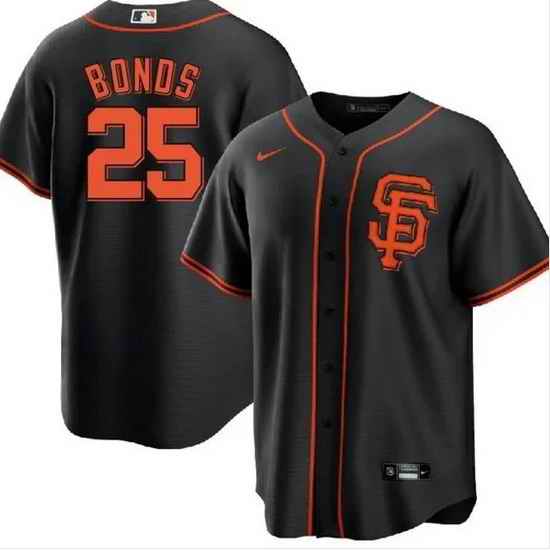 Men San Francisco New York Giants #25 Barry Bonds Black Cool Base Stitched Jerse