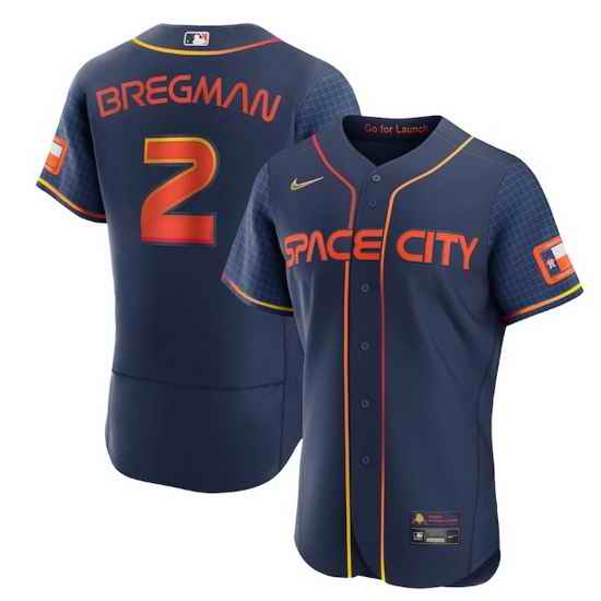 Men Houston Astros #2 Alex Bregman 2022 Navy City Connect Flex Base Stitched Baseball jersey