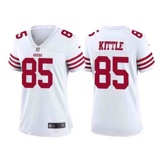 Women San Francisco 49ers #85 George Kittle White Stitched Jersey