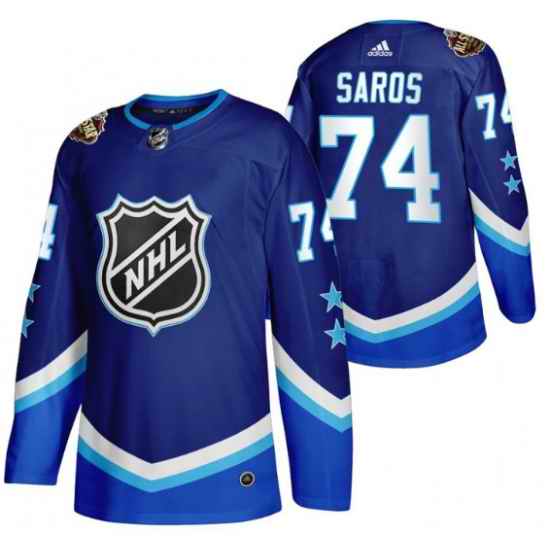 Men Nashville Predators #74 Juuse Saros 2022 All Star Blue Stitched Jersey