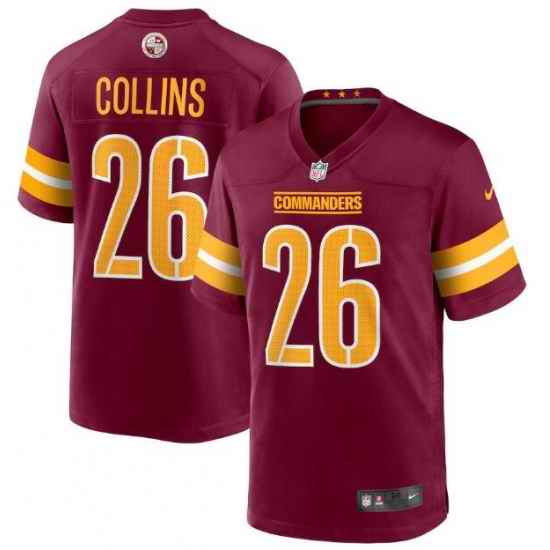 Men Washington Commanders #26 Landon Collins 2022 Burgundy Game Stitched Jersey