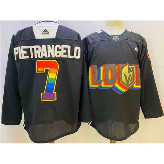 Men Vegas Golden Knights #7 Alex Pietrangelo 2022 Black Pride Night Stitched Jersey