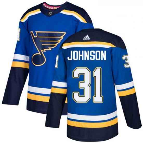 Youth Adidas St Louis Blues #31 Chad Johnson Authentic Royal Blue Home NHL Jersey