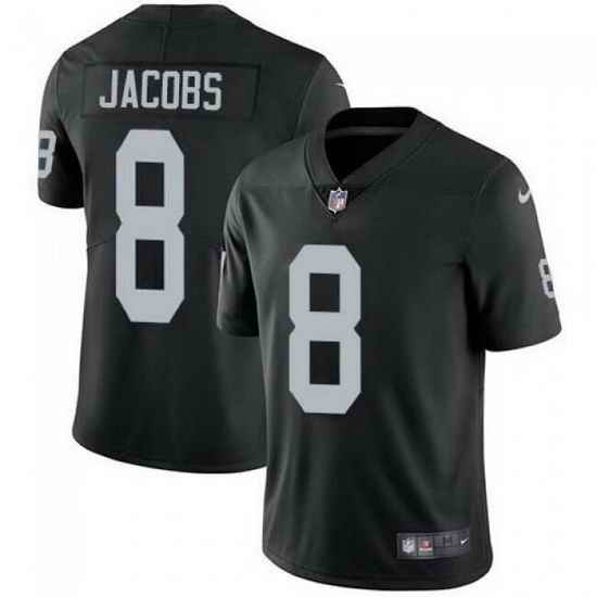 Men Las Vegas Raiders #8 Josh Jacobs Black Vapor Limited Stitched jersey