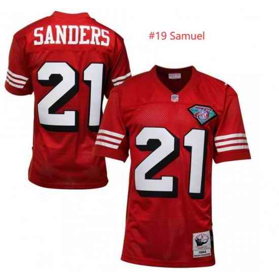 Women Nike San Francisco 49ers #19 Deebo Samuel Red Mitchell & Ness Throwback Limited Jersey