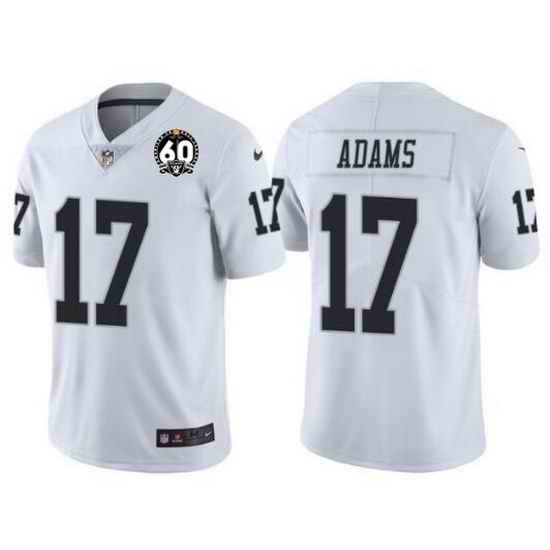 Men Las Vegas Raiders #17 Davante Adams White With 60th Anniversary Patch Vapor Limited Stitched jersey