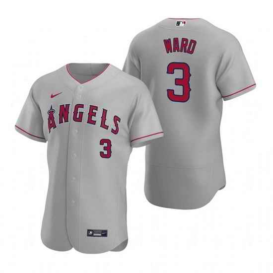 Men Los Angeles Angels #3 Waylor Ward Grey Flex Base Stitched Jerse