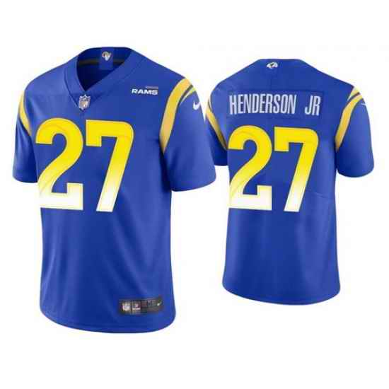 Men's Los Angeles Rams #27 Darrell Henderson Jr. Royal Vapor Untouchable Stitched Football Jersey