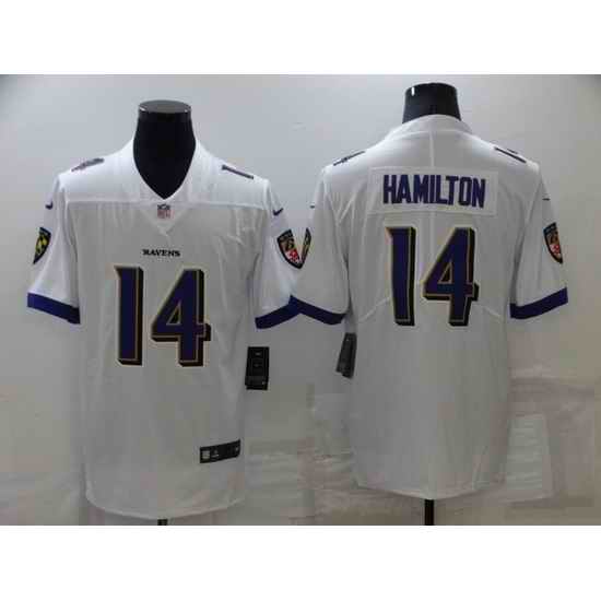 Men Baltimore Ravens #14 Kyle Hamilton White Vapor Untouchable Limited Stitched jersey