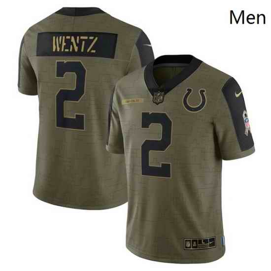 Men's Indianapolis Colts Carson Wentz Nike Olive 2021 Salute To Service Limited Player Jersey