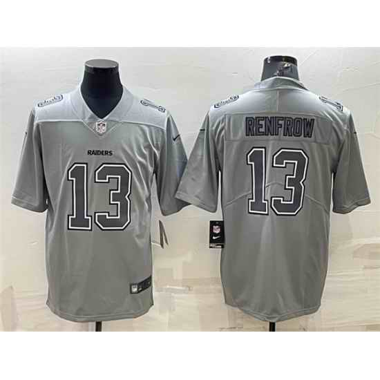 Men Las Vegas Raiders #13 Hunter Renfrow Grey Atmosphere Fashion Stitched Jersey