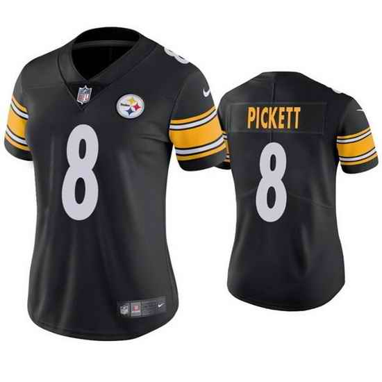 Women Pittsburgh Steelers #8 Kenny Pickett Black Vapor Untouchable Limited Stitched Jersey 28Run Small 2