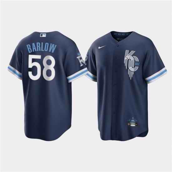 Men Kansas City Royals #58 Scott Barlow 2022 Navy City Connect Cool Base Stitched jersey