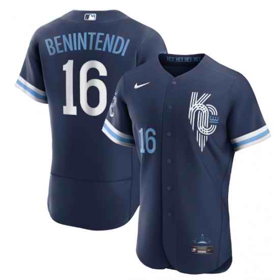 Men Kansas City Royals #16 Andrew Benintendi 2022 Navy City Connect Flex Base Stitched MLB jersey