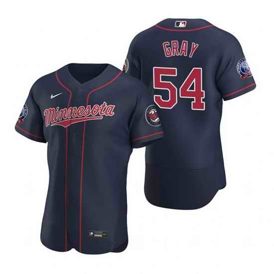 Men Minnesota Twins #54 Sonny Gray Navy Flex Base Stitched jersey