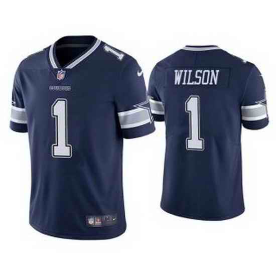 Men Dallas Cowboys #1 Cedrick Wilson Navy Vapor Limited Stitched Jersey