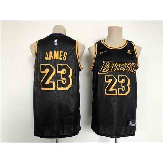Men Los Angeles Lakers #23 LeBron James Black Stitched Basketball Jersey