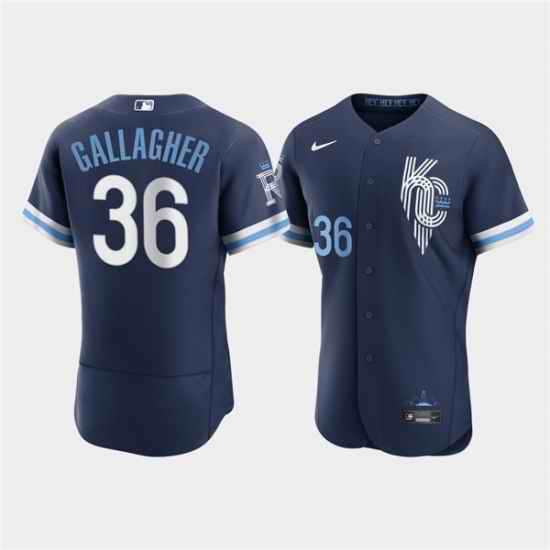 Men Kansas City Royals #36 Cam Gallagher 2022 Navy City Connect Flex Base Stitched MLB jersey