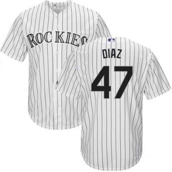 Men Nike Colorado Rockies #47 Jairo Diaz White Flex Base MLB Jersey