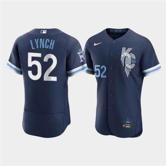 Men Kansas City Royals #52 Daniel Lynch 2022 Navy City Connect Flex Base Stitched MLB jersey