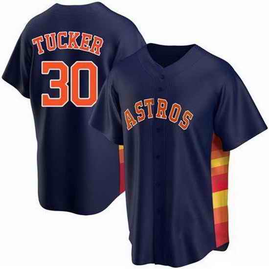 Men Houston Astros #30 Kyle Tucker Men Nike Navy Blue Alternate 2020 Flex Base Team MLB Jersey