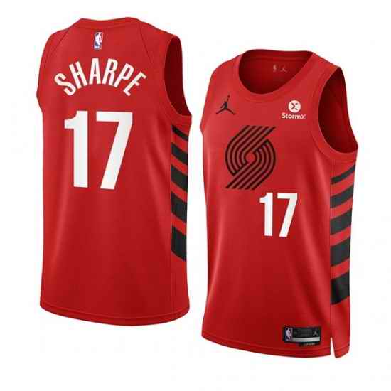 Men Portland Trail Blazers #17 Shaedon Sharpe 2022 23 Red Statement Edition Swingman Stitched Basketball Jersey