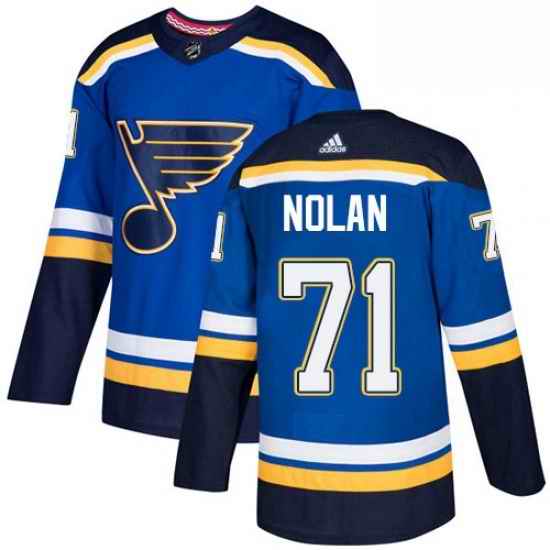 Youth Adidas St Louis Blues #71 Jordan Nolan Authentic Royal Blue Home NHL Jersey