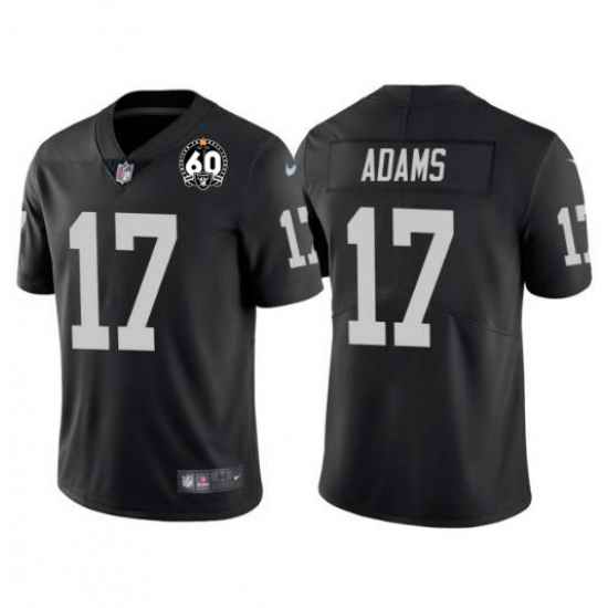 Las Vegas Raiders #17 Davante Adams White With 60th Anniversary Patch Vapor Limited Stitched Jersey