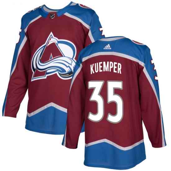 Mens Adidas Colorado Avalanche #35 Darcy Kuemper Burgundy Home Authentic Stitched NHL Jersey