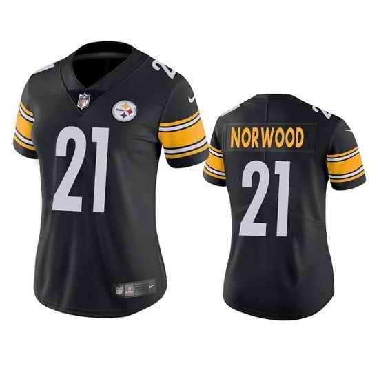 Women Pittsburgh Steelers #21 Tre Norwood Black Vapor Untouchable Limited Stitched Jersey 28Run Small 2