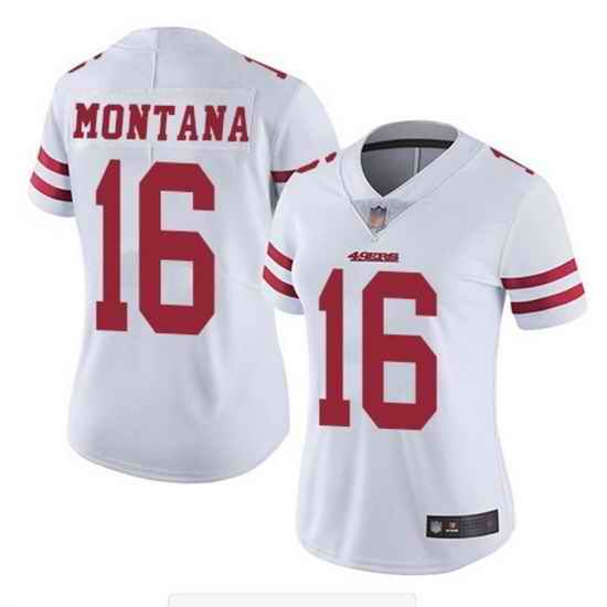 Women NFL San Francisco 49ers #16 Joe Montana White Vapor Untouchable Limited Stitched Jersey