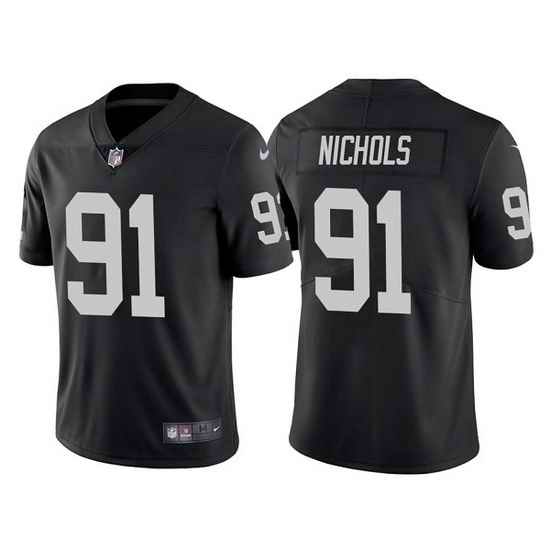 Men Las Vegas Raiders #91 Bilal Nichols Black Vapor Limited Stitched Jersey