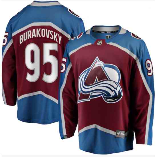 Mens Adidas Colorado Avalanche #95 Andre Burakovsky Burgundy Home Authentic Stitched NHL Jersey