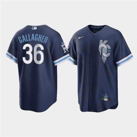 Men Kansas City Royals #36 Cam Gallagher 2022 Navy City Connect Cool Base Stitched jersey